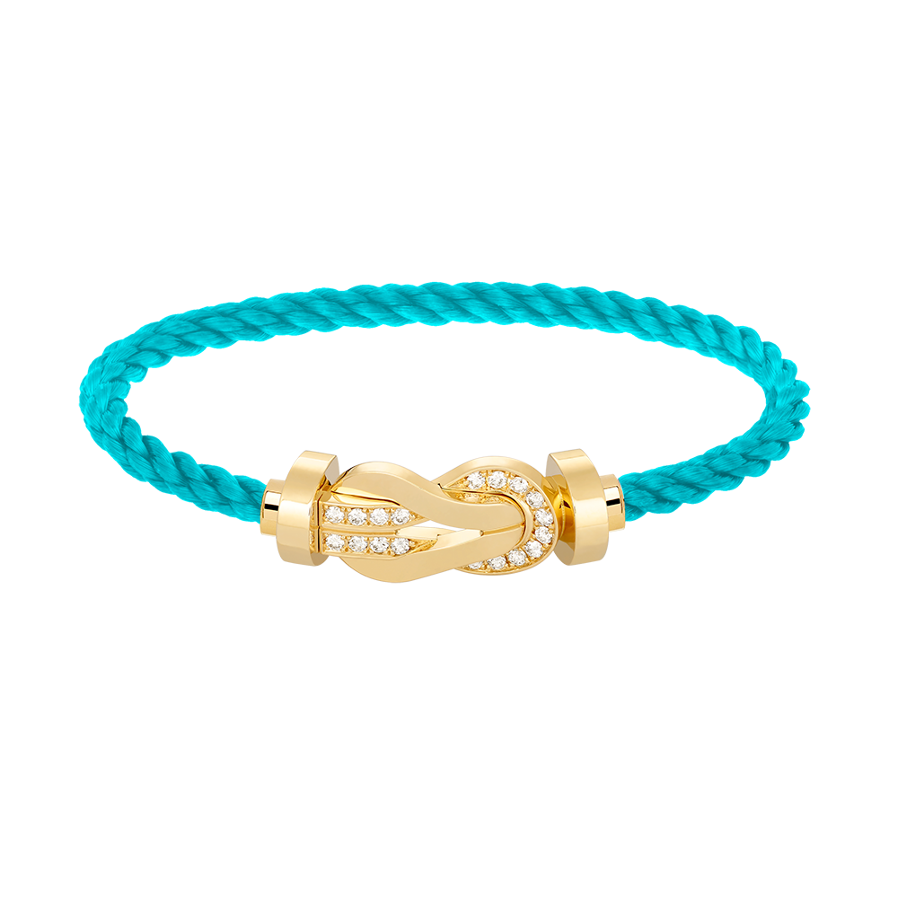 ??MIRA?¡¥CHANCE LARGE 8 FIGURE BUCKLE HALF DIAMOND BRACELET GOLD