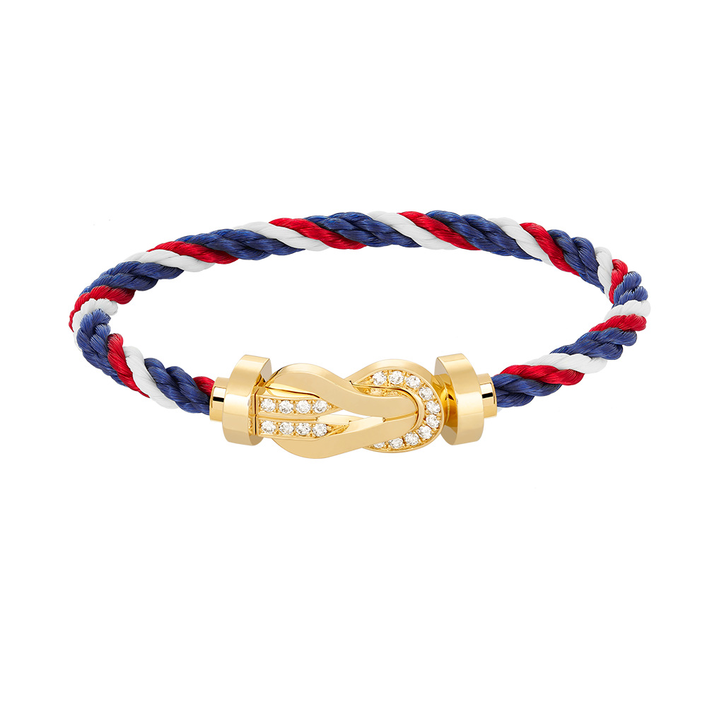 ??MIRA?¡¥CHANCE LARGE 8 FIGURE BUCKLE HALF DIAMOND BRACELET GOLD