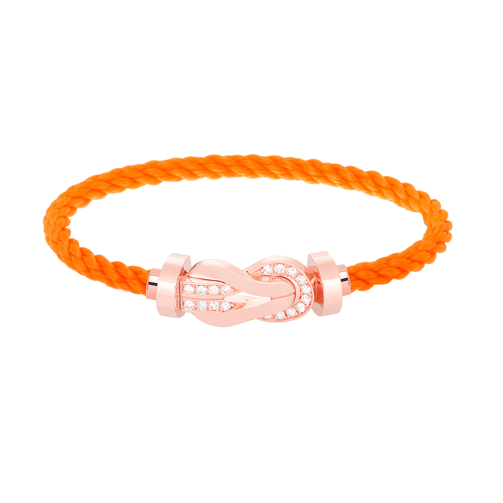 ??MIRA?¡¥CHANCE LARGE 8 FIGURE BUCKLE HALF DIAMOND BRACELET ROSE GOLD