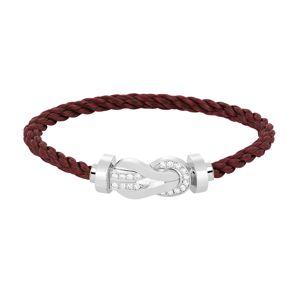 ??MIRA?¡¥CHANCE LARGE 8 FIGURE BUCKLE HALF DIAMOND BRACELET SILVER