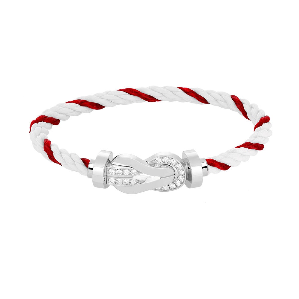 ??MIRA?¡¥CHANCE LARGE 8 FIGURE BUCKLE HALF DIAMOND BRACELET SILVER