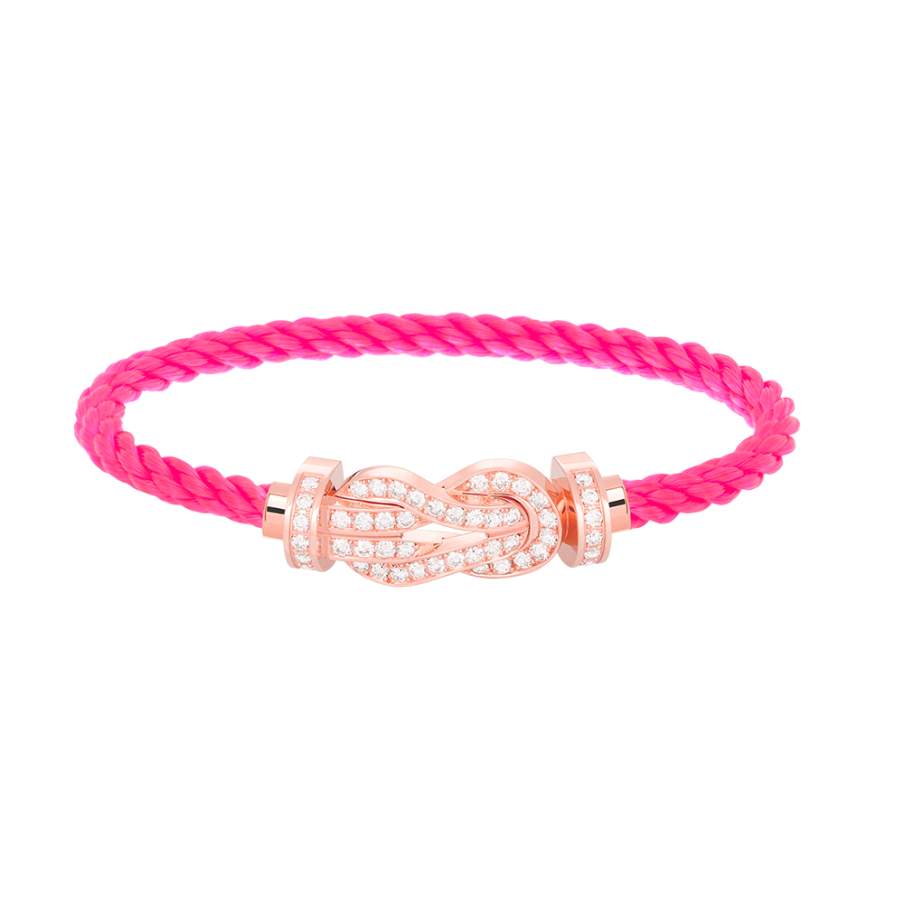 ??MIRA?¡¥CHANCE LARGE 8 FIGURE BUCKLE FULL DIAMOND BRACELET ROSE GOLD