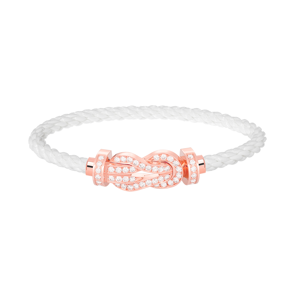 ??MIRA?¡¥CHANCE LARGE 8 FIGURE BUCKLE FULL DIAMOND BRACELET ROSE GOLD