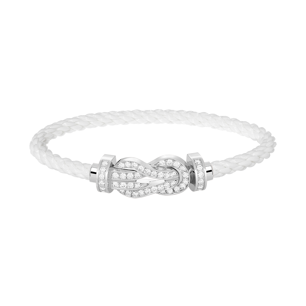 ??MIRA?¡¥CHANCE LARGE 8 FIGURE BUCKLE FULL DIAMOND BRACELET SILVER