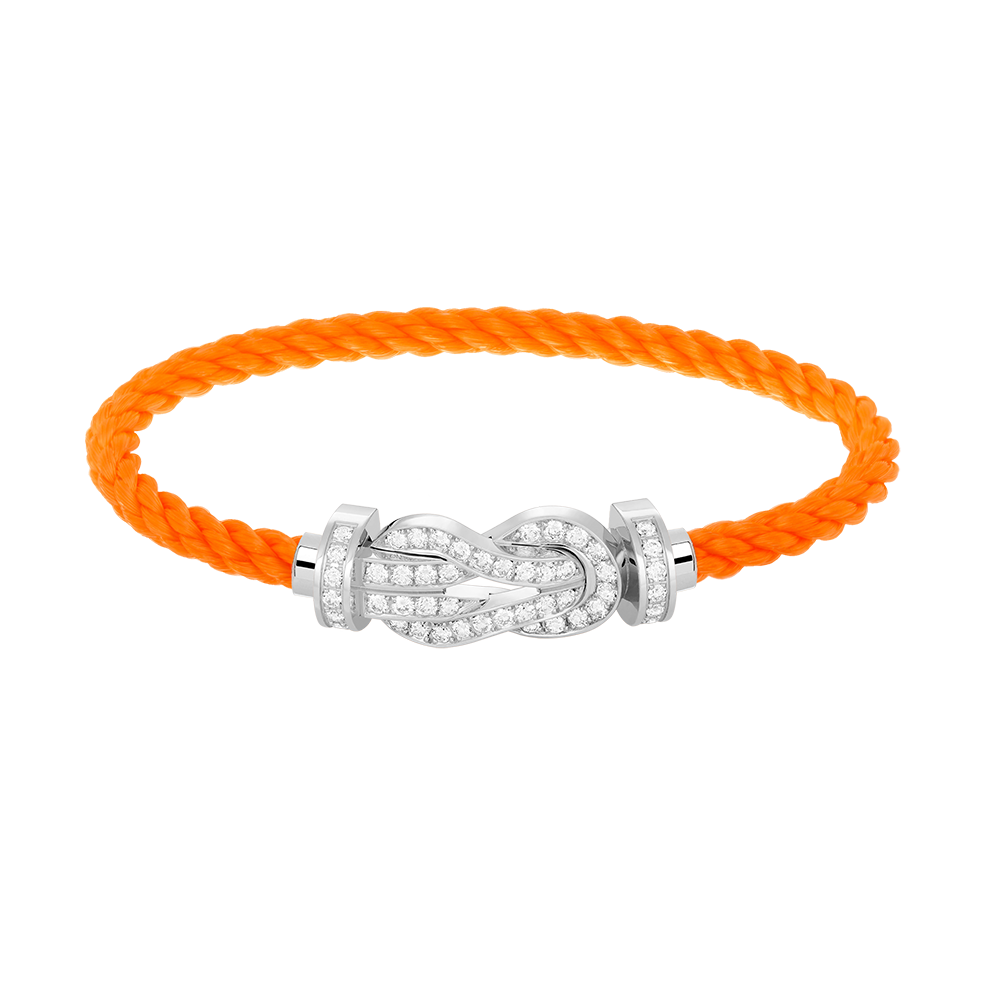 ??MIRA?¡¥CHANCE LARGE 8 FIGURE BUCKLE FULL DIAMOND BRACELET SILVER