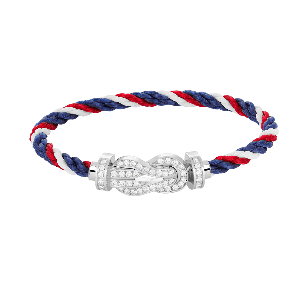 ??MIRA?¡¥CHANCE LARGE 8 FIGURE BUCKLE FULL DIAMOND BRACELET SILVER