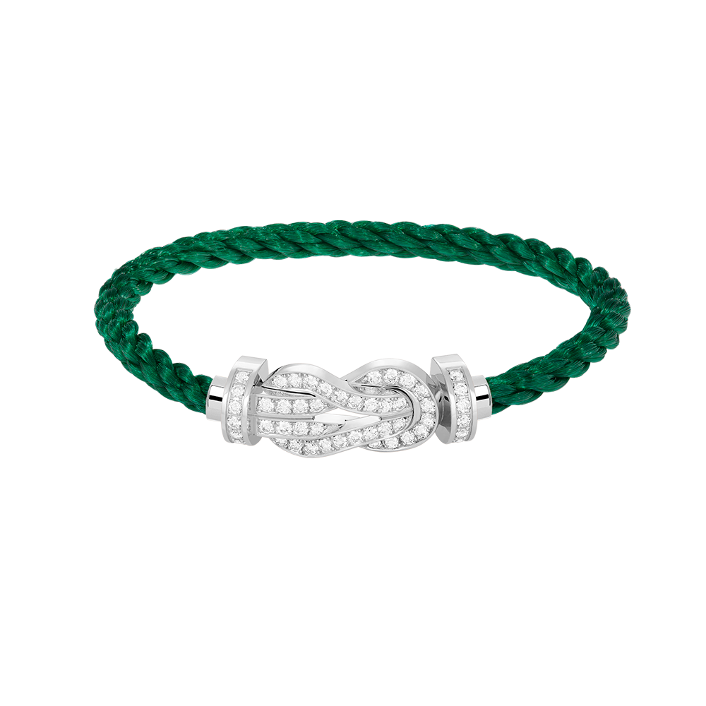 ??MIRA?¡¥CHANCE LARGE 8 FIGURE BUCKLE FULL DIAMOND BRACELET SILVER