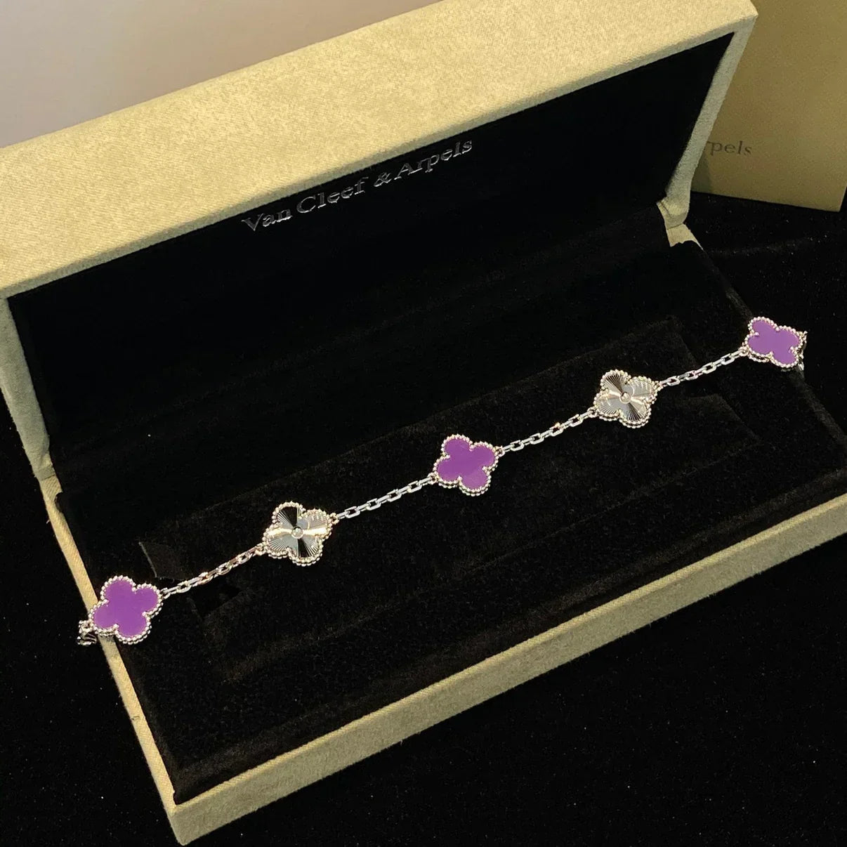 [MIRA]New  CLOVER 5 MOTIF VIOLET BRACELET COLLECTION
