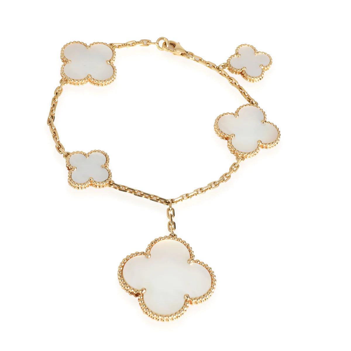 ??MIRA?¡¥MAGIC CLOVER MOP GOLD BRACELET 5 MOTIFS