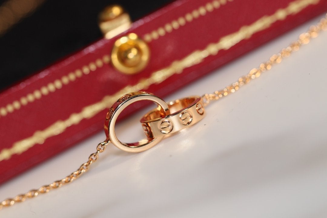 ??MIRA?¡¥LOVE NECKLACE PINK GOLD AND SILVER