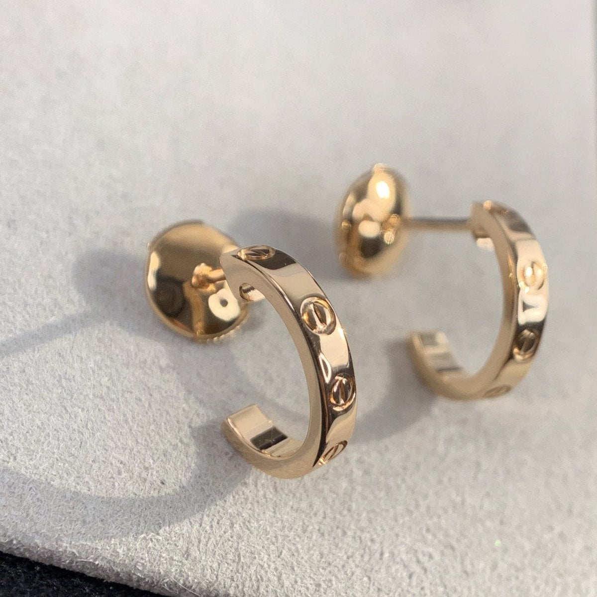 ??MIRA?¡¥LOVE EARRINGS 2.65MM PINK GOLD