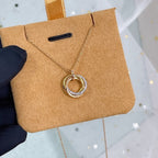 ??MIRA?¡¥TRINITY NECKLACE SILVER GOLD PINK GOLD DIAMONDS