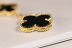 ??MIRA?¡¥CLOVER EARRINGS GOLD ONYX MOP 3 MOTIF