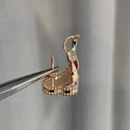 ??MIRA?¡¥CLOVER MEDIUM 1 MOTIFS  PINK MOP DIAMOND EARRINGS