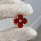 ??MIRA?¡¥CLOVER MEDIUM 1 MOTIFS CARNELIAN  DIAMOND earrings
