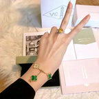 [MIRA]New  CLOVER 5 MOTIF MALACHITE BRACELET COLLECTION