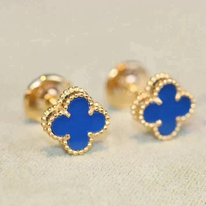 ??MIRA?¡¥CLOVER MINI 9.5MM TURQUOISE EARRINGS