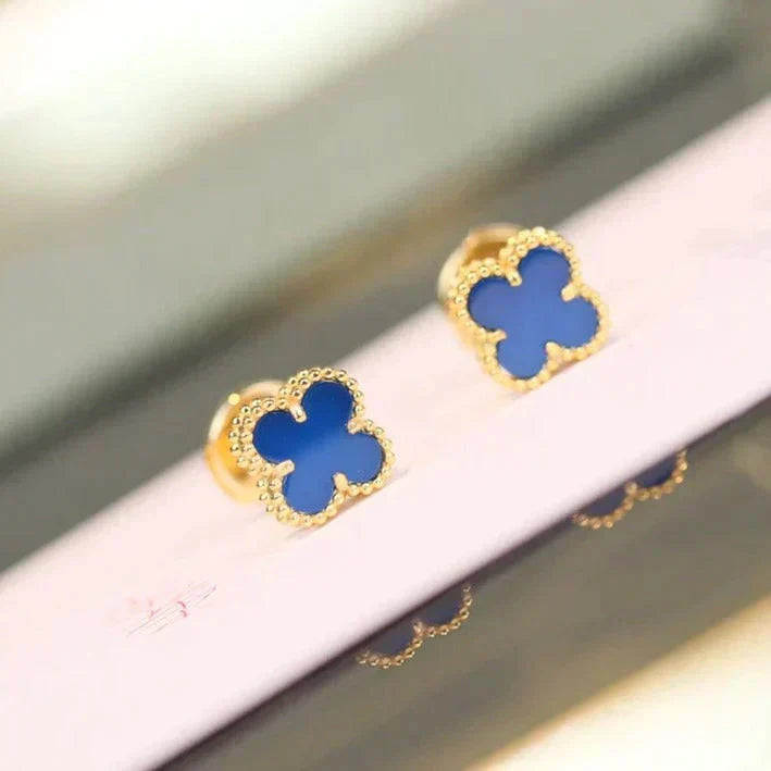 ??MIRA?¡¥CLOVER MINI 9.5MM TURQUOISE EARRINGS