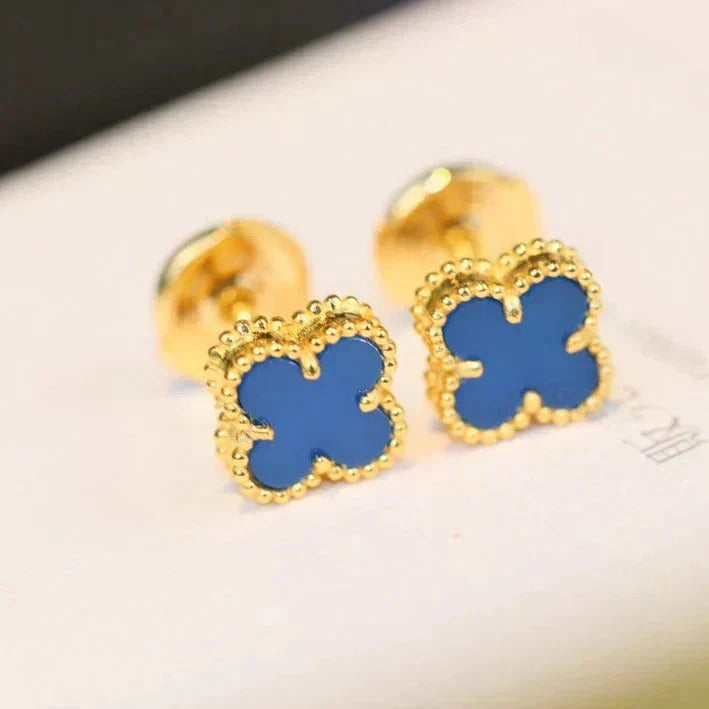 ??MIRA?¡¥CLOVER MINI 9.5MM TURQUOISE EARRINGS