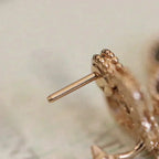 ??MIRA?¡¥CLOVER MEDIUM 1 MOTIFS FUll DIAMOND EARRINGS
