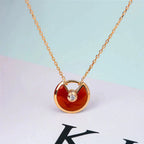 ??MIRA?¡¥AMULETTE GOLD CARNELIAN ONYX NECKLACE