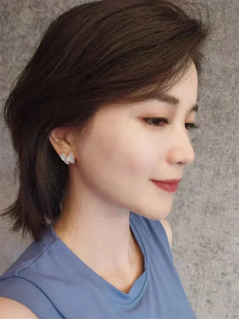 ??MIRA?¡¥BUTTERFLY MOP DIAMOND EARRINGS
