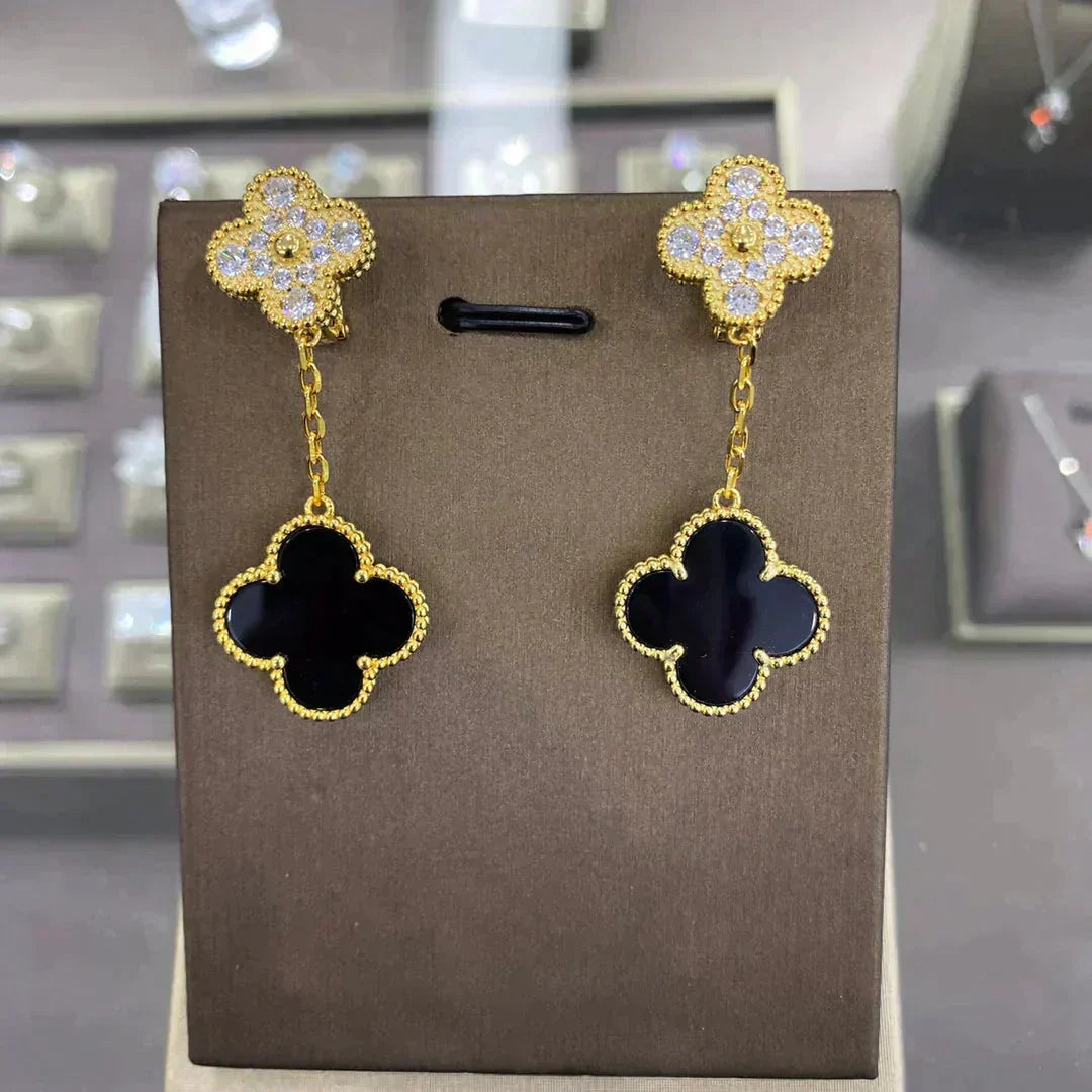??MIRA?¡¥CLOVER  2 MOTIFS  DIAMOND  EARRINGS (MULTIPLE CHOICES?¡ä