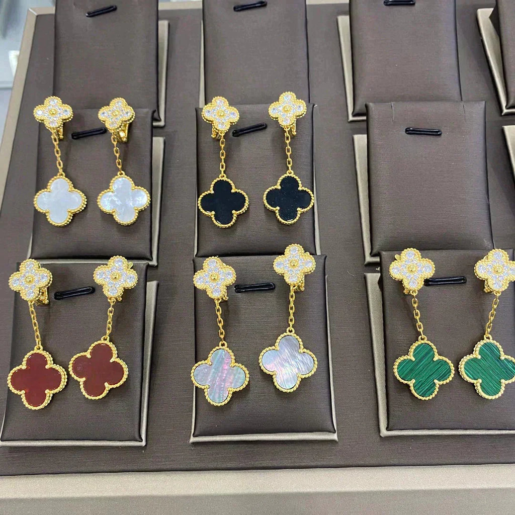 ??MIRA?¡¥CLOVER  2 MOTIFS  DIAMOND  EARRINGS (MULTIPLE CHOICES?¡ä