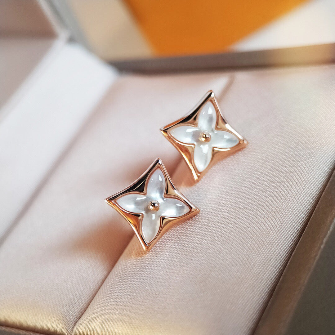 ??MIRA?¡¥STAR MOP PINK GOLD EARRINGS