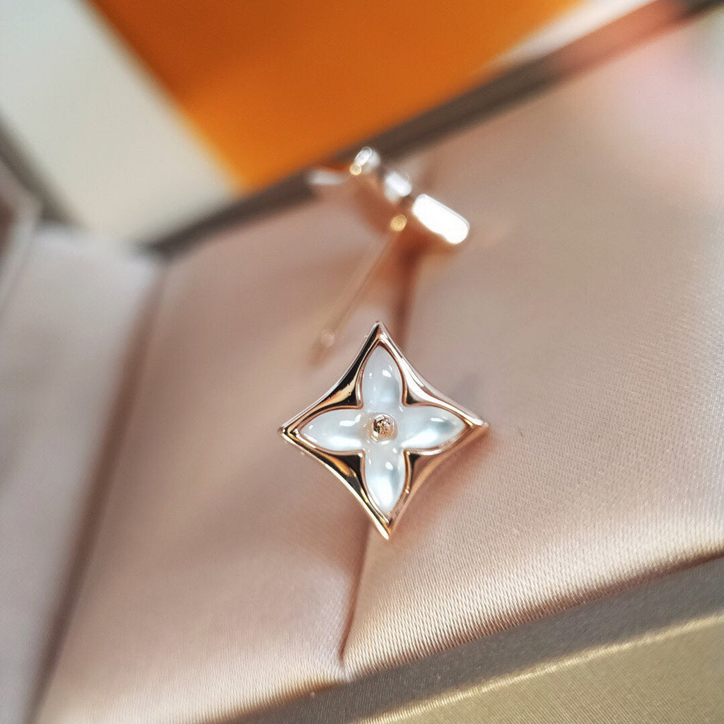??MIRA?¡¥STAR MOP PINK GOLD EARRINGS