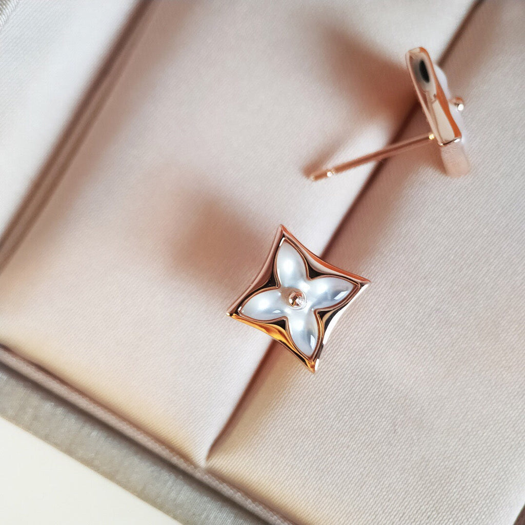 ??MIRA?¡¥STAR MOP PINK GOLD EARRINGS