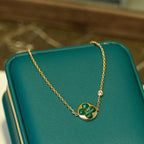 ??MIRA?¡¥SUN MALACHITE 1 DIAMOND PINK GOLD BRACELET