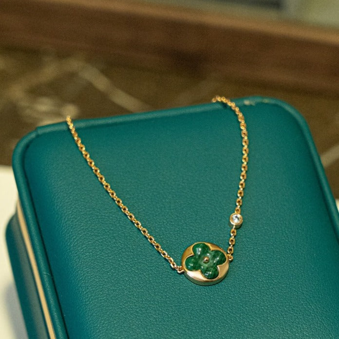 ??MIRA?¡¥SUN MALACHITE 1 DIAMOND PINK GOLD BRACELET