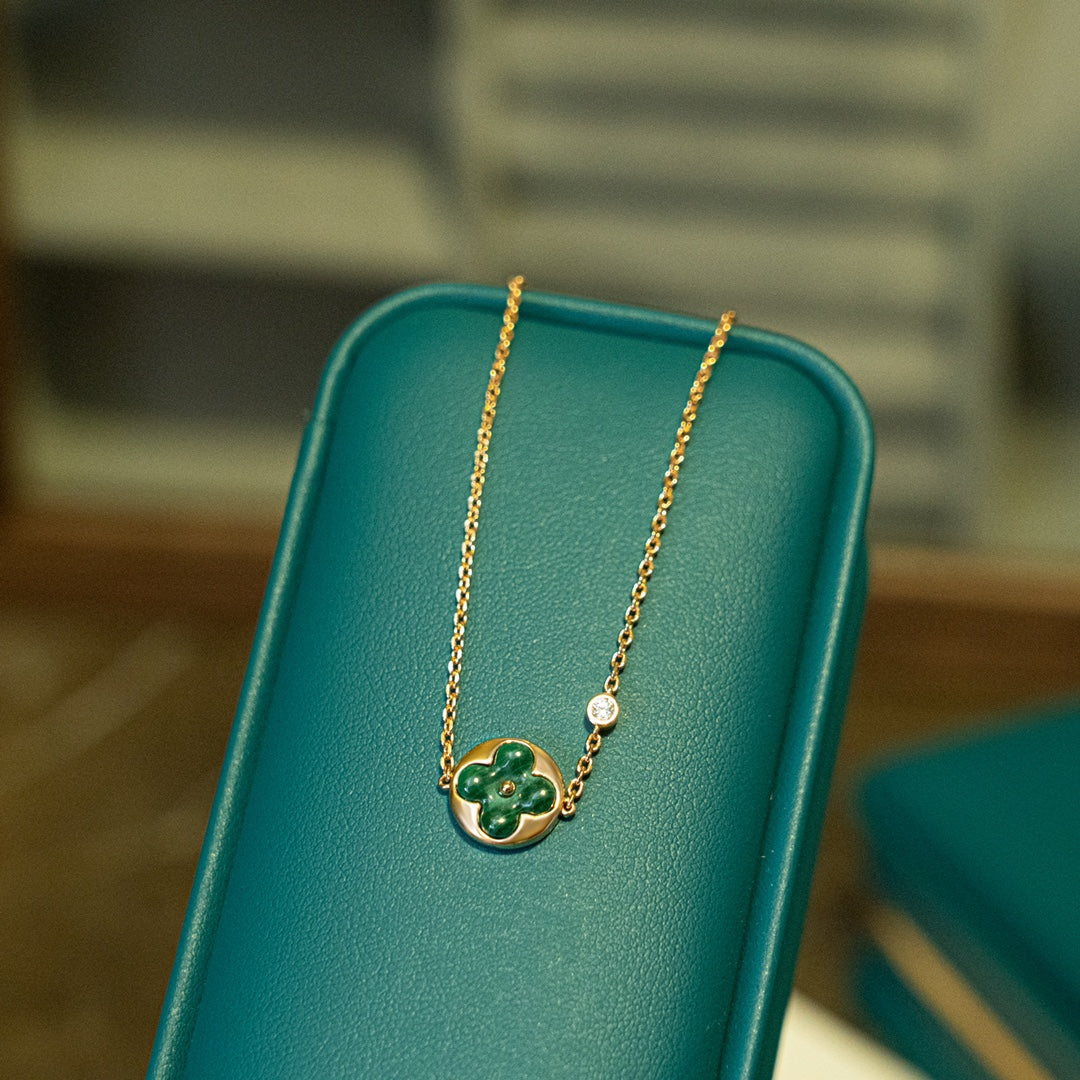 ??MIRA?¡¥SUN MALACHITE 1 DIAMOND PINK GOLD BRACELET