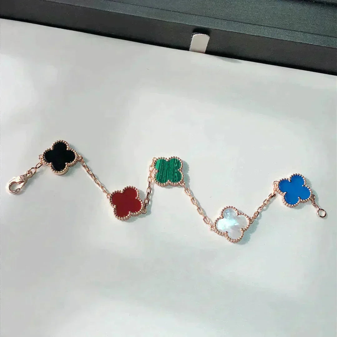 [MIRA]New CLOVER 5 MOTIFS MULTICOLOR BRACELET
