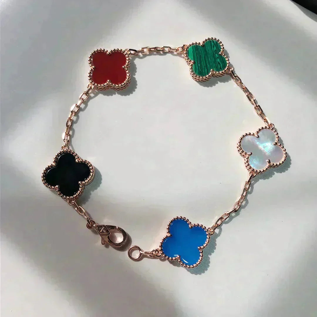 [MIRA]New CLOVER 5 MOTIFS MULTICOLOR BRACELET