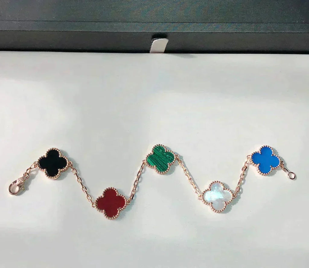 [MIRA]New CLOVER 5 MOTIFS MULTICOLOR BRACELET