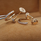 ??MIRA?¡¥JUSTE EARRINGS 12.75MM PINK GOLD DIAMOND