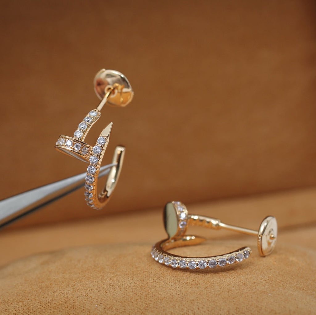 ??MIRA?¡¥JUSTE EARRINGS 12.75MM PINK GOLD DIAMOND