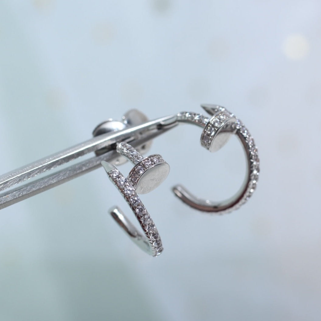 ??MIRA?¡¥JUSTE EARRINGS 12.75MM SILVER DIAMOND