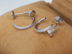??MIRA?¡¥JUSTE EARRINGS 12.75MM SILVER DIAMOND