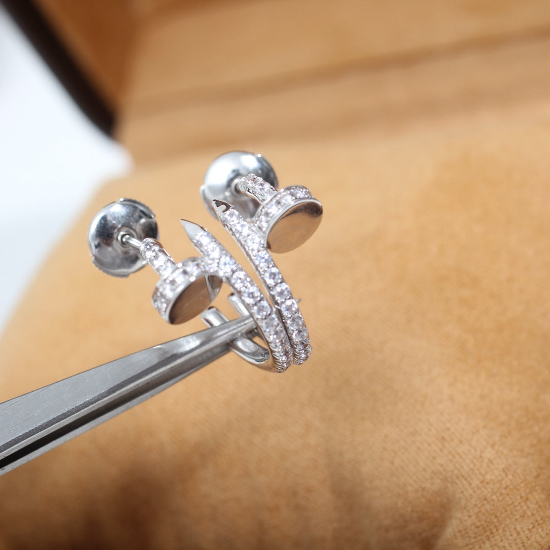 ??MIRA?¡¥JUSTE EARRINGS 12.75MM SILVER DIAMOND