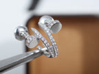 ??MIRA?¡¥JUSTE EARRINGS 12.75MM SILVER DIAMOND