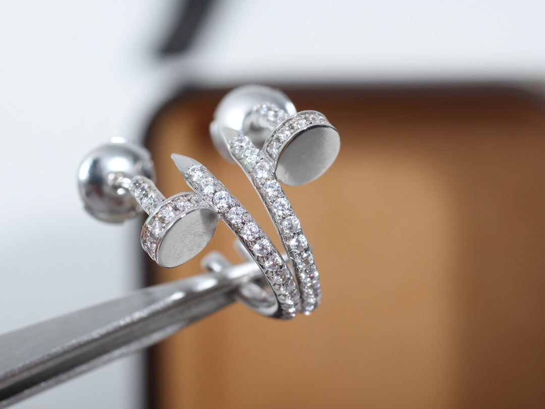 ??MIRA?¡¥JUSTE EARRINGS 12.75MM SILVER DIAMOND
