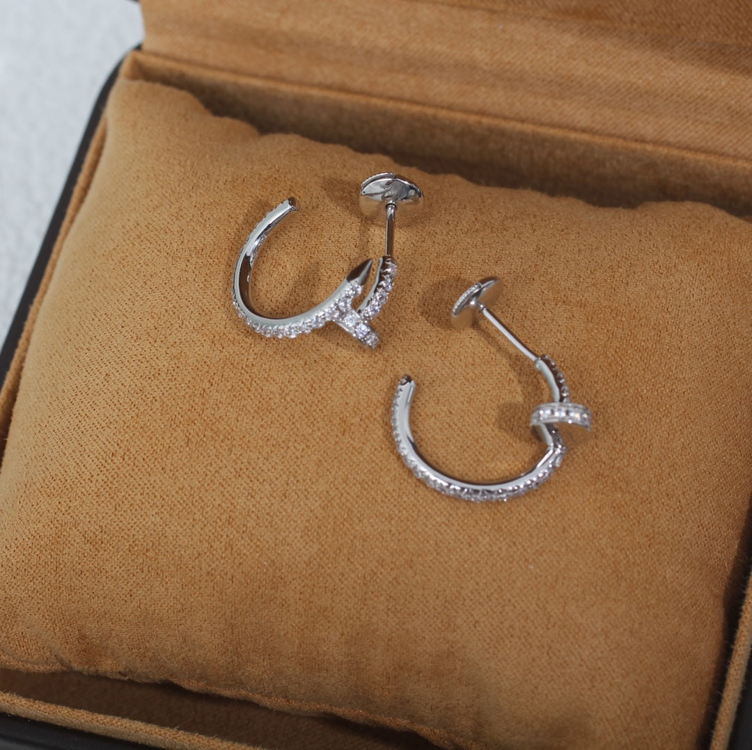 ??MIRA?¡¥JUSTE EARRINGS 12.75MM SILVER DIAMOND