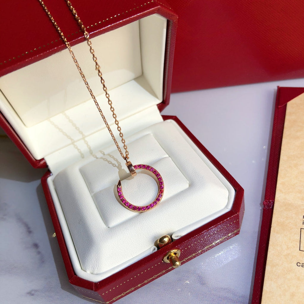 ??MIRA?¡¥JUSTE NECKLACE GOLD RED DIAMONDS
