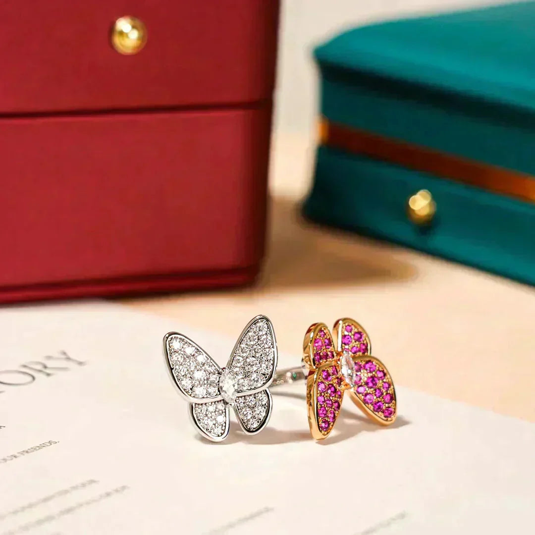 ??MIRA?¡¥TWIN BUTTERFLY DIAMOND RING
