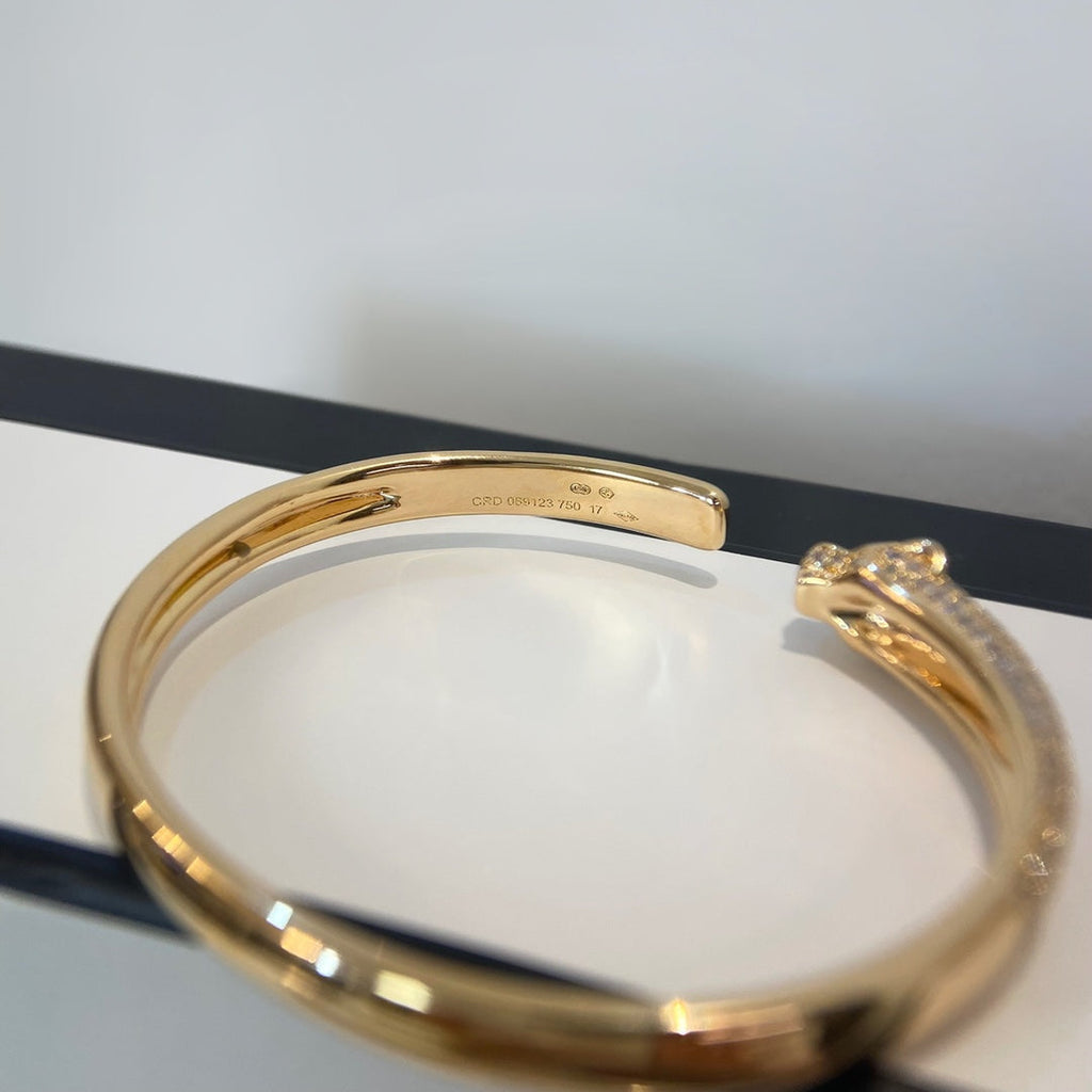 ??MIRA?¡¥PANTHERE GOLD DIAMOND OPEN BRACELET