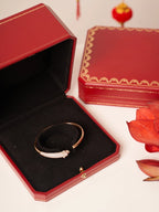 ??MIRA?¡¥PANTHERE ROSE GOLD DIAMOND OPEN BRACELET