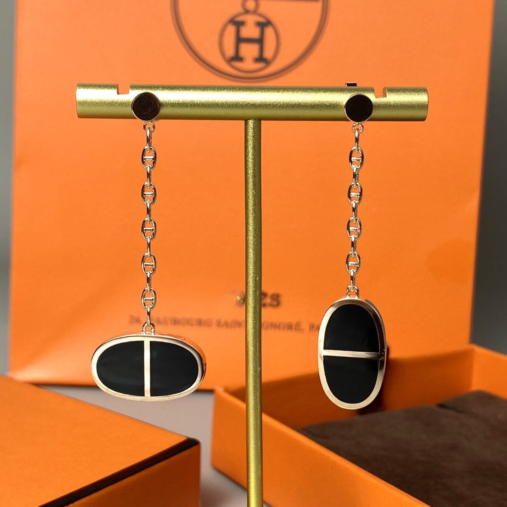 ??MIRA?¡¥CHAINE VERSO BLACK CERAMIC EARRINGS
